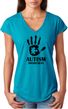 Autism Awareness Hand Ladies Tri Blend V-neck