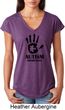 Autism Awareness Hand Ladies Tri Blend V-neck