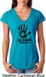 Autism Awareness Hand Ladies Tri Blend V-neck