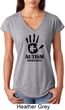 Autism Awareness Hand Ladies Tri Blend V-neck