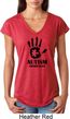 Autism Awareness Hand Ladies Tri Blend V-neck