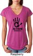 Autism Awareness Hand Ladies Tri Blend V-neck