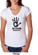 Autism Awareness Hand Ladies Tri Blend V-neck