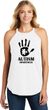Autism Awareness Hand Ladies Tri Rocker Tank Top