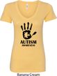Autism Awareness Hand Ladies V-Neck