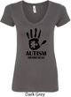 Autism Awareness Hand Ladies V-Neck