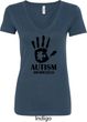 Autism Awareness Hand Ladies V-Neck