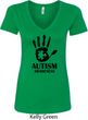 Autism Awareness Hand Ladies V-Neck