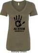 Autism Awareness Hand Ladies V-Neck