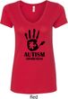 Autism Awareness Hand Ladies V-Neck