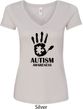 Autism Awareness Hand Ladies V-Neck