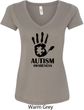 Autism Awareness Hand Ladies V-Neck