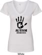 Autism Awareness Hand Ladies V-Neck