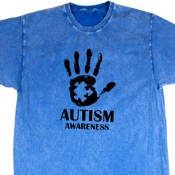 Autism Awareness Hand Mineral Tie Dye T-shirt
