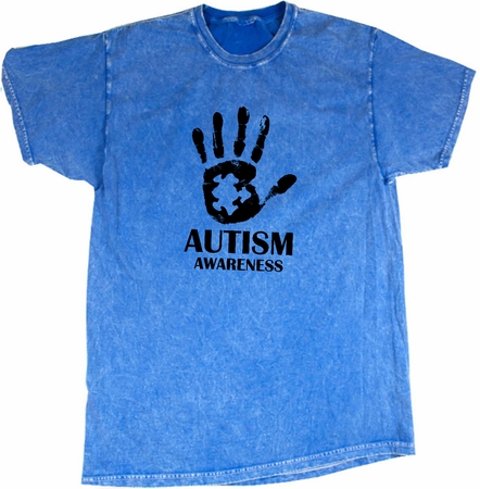 Autism Awareness Hand Mineral Tie Dye T-shirt