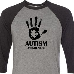 Autism Awareness Hand Raglan Shirt