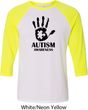 Autism Awareness Hand Raglan Shirt