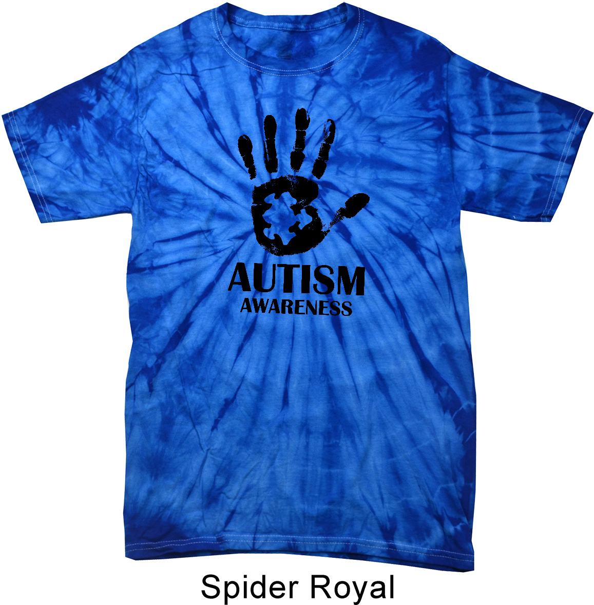 Autism Awareness Hand Spider Tie Dye T-shirt, image size:1157x1178