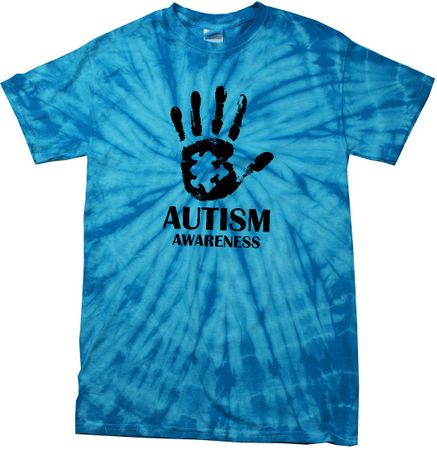 Autism Awareness Hand Spider Tie Dye T-shirt