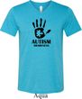 Autism Awareness Hand Tri Blend V-neck