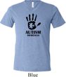 Autism Awareness Hand Tri Blend V-neck