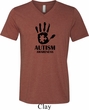 Autism Awareness Hand Tri Blend V-neck