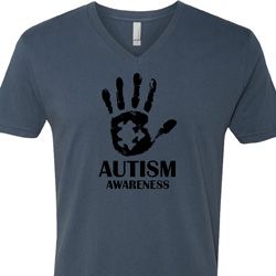 Autism Awareness Hand V-neck Shirt