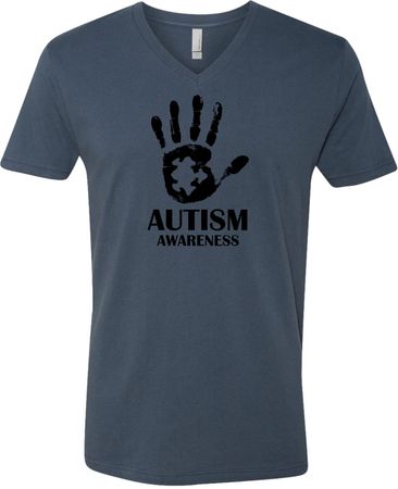 Autism Awareness Hand V-neck Shirt