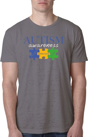 Autism Awareness Puzzle Pieces Burnout T-Shirt