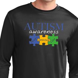 Autism Awareness Puzzle Pieces Dry Wicking Long Sleeve