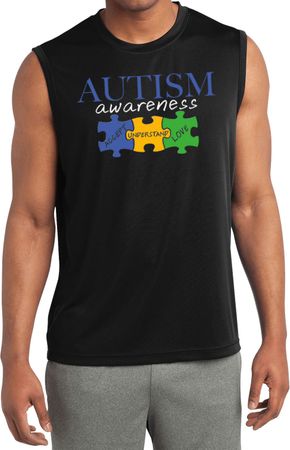 Autism Awareness Puzzle Pieces Dry Wicking Muscle Shirt