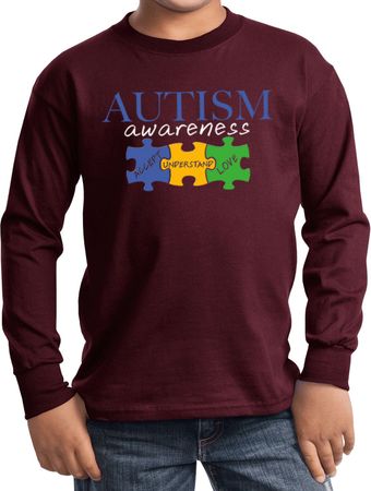 Autism Awareness Puzzle Pieces Kids Long Sleeve