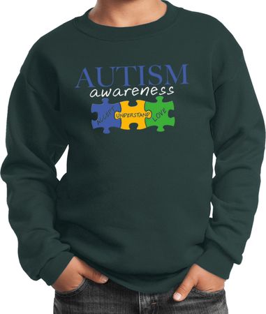 Autism Awareness Puzzle Pieces Kids Sweatshirt