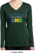 Autism Awareness Puzzle Pieces Ladies Dry Wicking Long Sleeve