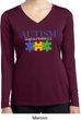 Autism Awareness Puzzle Pieces Ladies Dry Wicking Long Sleeve