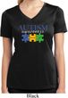 Autism Awareness Puzzle Pieces Ladies Dry Wicking V-neck
