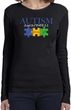 Autism Awareness Puzzle Pieces Ladies Long Sleeve