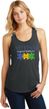 Autism Awareness Puzzle Pieces Ladies Racerback Tank Top