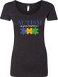 Autism Awareness Puzzle Pieces Ladies Scoop Neck
