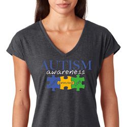 Autism Awareness Puzzle Pieces Ladies Shirts