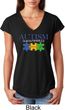 Autism Awareness Puzzle Pieces Ladies Tri Blend V-neck
