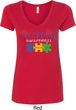 Autism Awareness Puzzle Pieces Ladies V-Neck