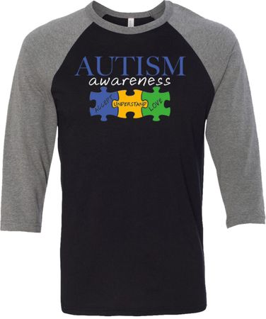 Autism Awareness Puzzle Pieces Raglan Shirt