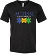Autism Awareness Puzzle Pieces Tri Blend V-neck