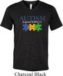 Autism Awareness Puzzle Pieces Tri Blend V-neck