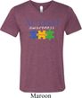 Autism Awareness Puzzle Pieces Tri Blend V-neck