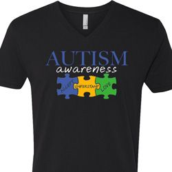 Autism Awareness Puzzle Pieces V-neck Shirt