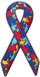 Autism Awareness Ribbon Iron-On Patch Applique