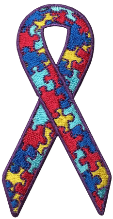 Autism Awareness Ribbon Iron-On Patch Applique