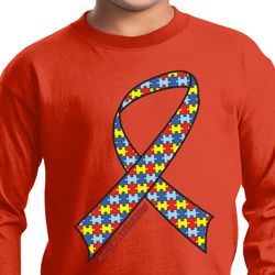 Autism Awareness Ribbon Kids Long Sleeve Shirt